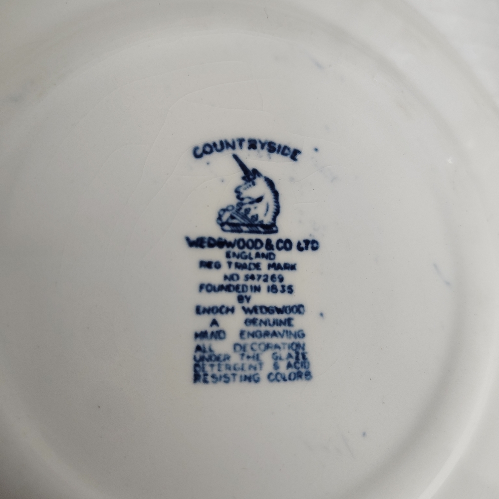 Enoch Wedgewood Tunstall Countryside 5 Bread/App Plates Vintage Blue & White - Picture 10 of 16